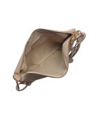 Sac bandoulière en cuir Amandine beige - 25.5x35cm