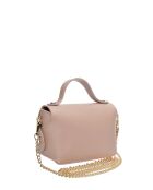 Isadora Schultertasche aus puderfarbenem Leder - 13x19x9 cm