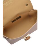 Isadora Schultertasche aus puderfarbenem Leder - 13x19x9 cm