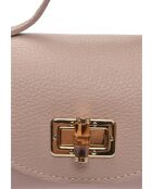 Isadora Schultertasche aus puderfarbenem Leder - 13x19x9 cm