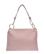 Schultertasche Yasmine aus puderfarbenem Leder, 25,5 x 35 cm