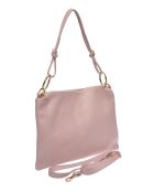 Schultertasche Yasmine aus puderfarbenem Leder, 25,5 x 35 cm