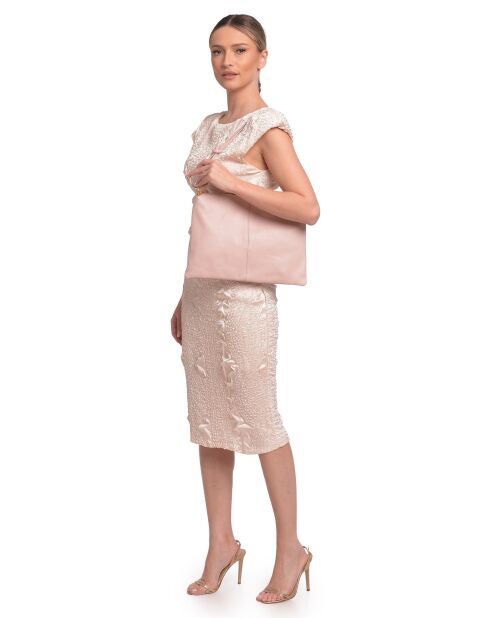 Yasmine poederleren schoudertas - 25,5x35cm