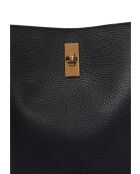 Bolso Aurora de piel negra - 23x22,5x15 cm