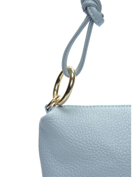 Sac bandoulière en cuir Salomé céleste - 16x25cm