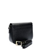 Bandolera Philomena de piel negra - 15x20x6 cm