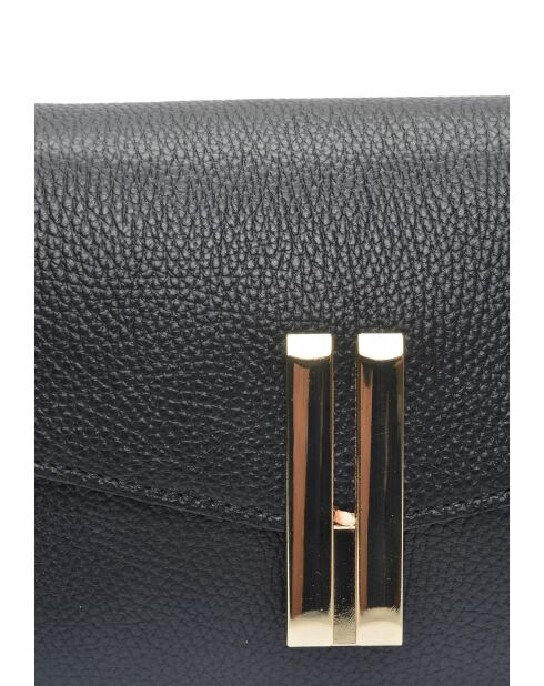 Bandolera Philomena de piel negra - 15x20x6 cm