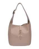 Leonor modderleren handtas - 20,5x21x8 cm