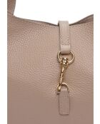 Leonor modderleren handtas - 20,5x21x8 cm