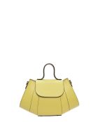Bolso de mano Cassandra de piel amarillo limón - 17x26x7 cm