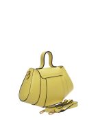 Bolso de mano Cassandra de piel amarillo limón - 17x26x7 cm