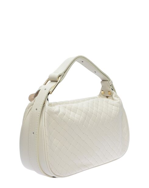 Bolso Calista de piel beige - 15x29,5x9 cm