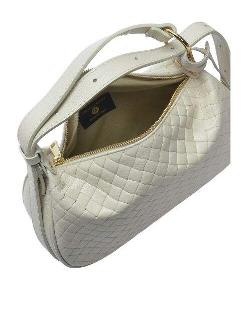 Bolso Calista de piel beige - 15x29,5x9 cm
