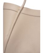 Sac bandoulière en cuir Victoria beige - 23x37.5x14 cm