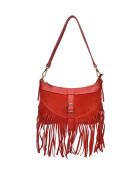 Aveline rote Schultertasche aus Leder - 16x25,5 cm