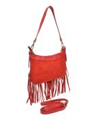 Aveline rote Schultertasche aus Leder - 16x25,5 cm
