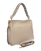 Sac bandoulière en cuir Maya beige - 26x30x10 cm