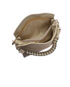 Sac bandoulière en cuir Maya beige - 26x30x10 cm