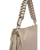 Sac bandoulière en cuir Maya beige - 26x30x10 cm