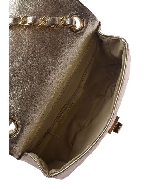 Bolso de hombro Lina de piel dorada - 12x19,5x5 cm