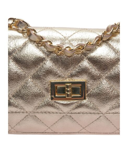 Bolso de hombro Lina de piel dorada - 12x19,5x5 cm