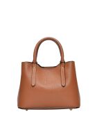 Bolso Rosalinda de piel coñac - 16,5x22x11 cm