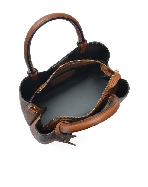 Bolso Rosalinda de piel coñac - 16,5x22x11 cm