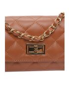 Borsa a tracolla Elena in pelle cognac - 12x19,5x5 cm