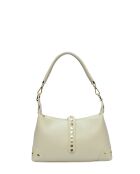 Eleonora beige leren schoudertas - 17x28x7 cm
