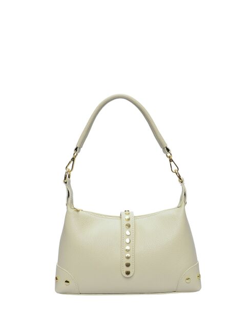 Eleonora beige leren schoudertas - 17x28x7 cm