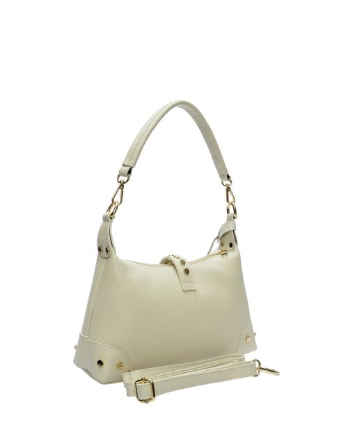 Eleonora beige leren schoudertas - 17x28x7 cm