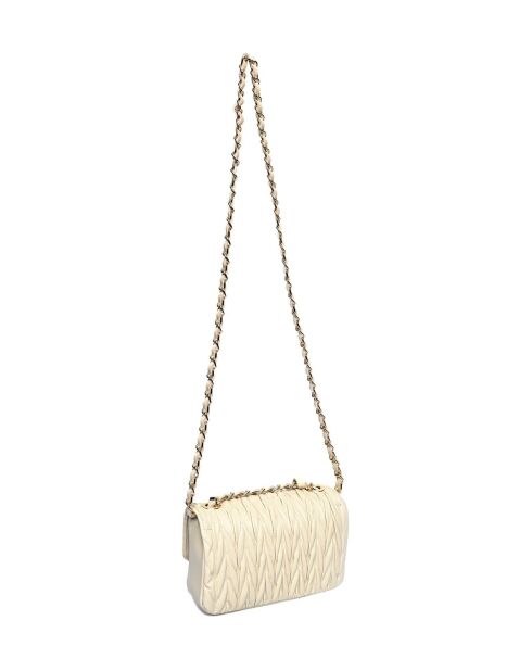 Elizabeth beigefarbene Schultertasche aus Leder - 12x20x5 cm