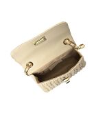 Elizabeth beigefarbene Schultertasche aus Leder - 12x20x5 cm