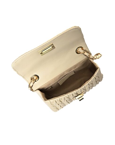 Elizabeth beigefarbene Schultertasche aus Leder - 12x20x5 cm