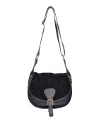 Bandolera Bianca de piel negra - 22x28x10 cm