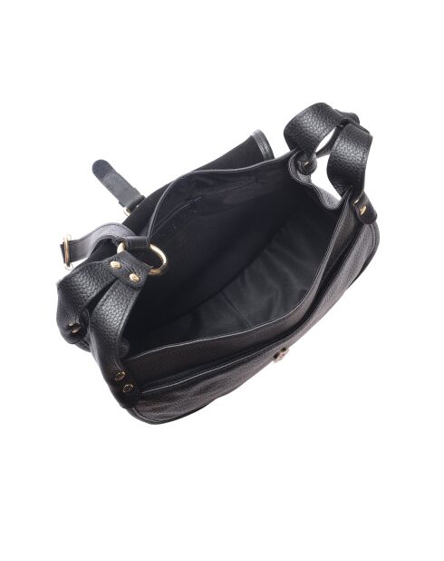 Bandolera Bianca de piel negra - 22x28x10 cm