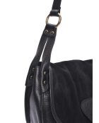 Bandolera Bianca de piel negra - 22x28x10 cm