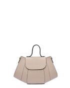 Bolso Pauline de piel beige - 17x26x7 cm