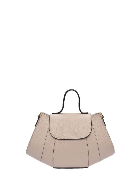 Bolso Pauline de piel beige - 17x26x7 cm