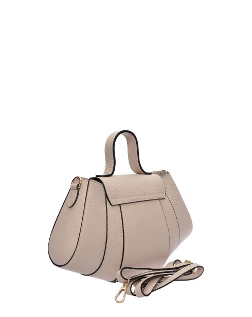 Bolso Pauline de piel beige - 17x26x7 cm
