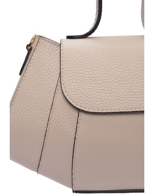 Bolso Pauline de piel beige - 17x26x7 cm