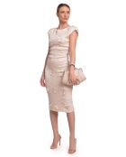 Bolso Pauline de piel beige - 17x26x7 cm