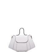 Borsa a mano Noémie in pelle bianca - 17x26x7 cm