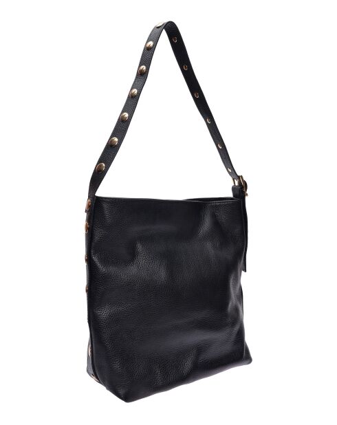 Bandolera Zoe de piel negra - 34x28x12,5 cm