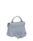 Olivia celeste leren handtas - 12,5x21x8,5 cm