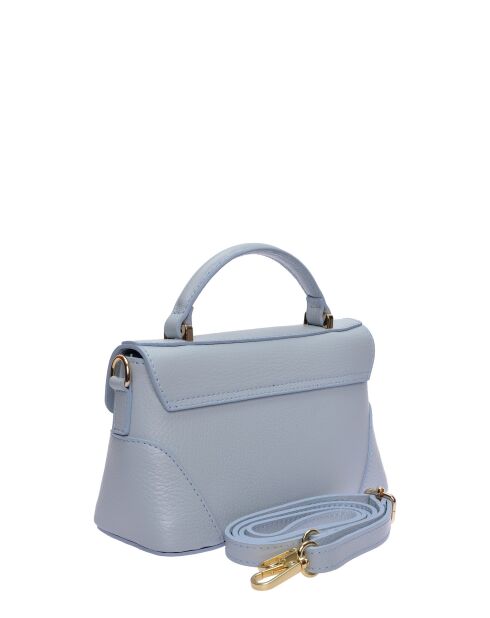 Olivia celeste leren handtas - 12,5x21x8,5 cm