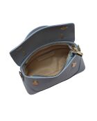 Olivia celeste leren handtas - 12,5x21x8,5 cm