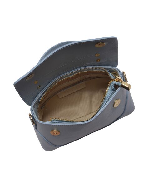 Olivia celeste leren handtas - 12,5x21x8,5 cm