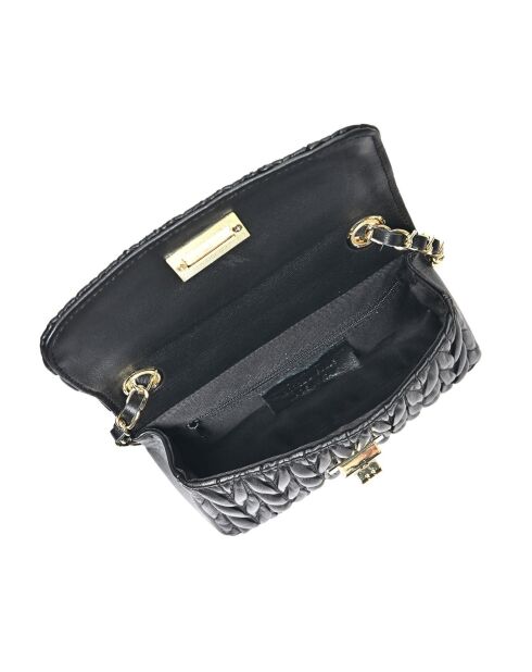 Bandolera Anastasia de piel negra - 12x20x5 cm