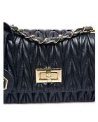 Bandolera Anastasia de piel negra - 12x20x5 cm